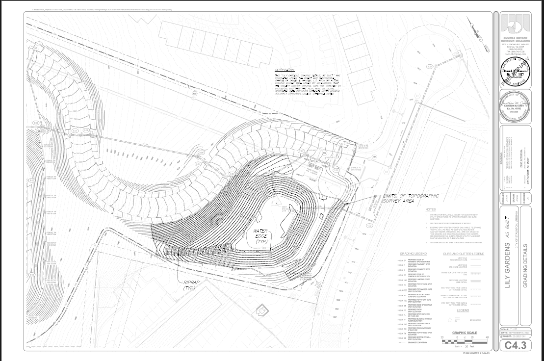 Lily Gardens apartment development grading and site plan